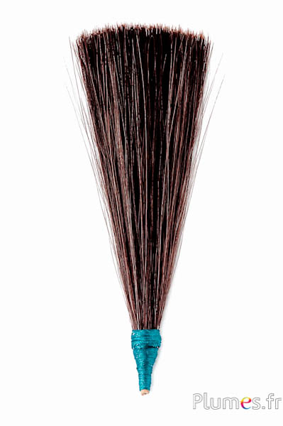 Decoratieve borstelpluim - lgt. 16-17 cm - bruin-crème natuurlijk